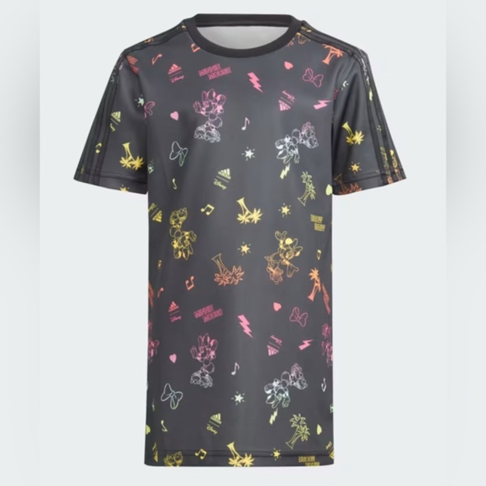 Adidas X Disney Minnie Mouse girls shirt Dress athletic Colab black size small‎
